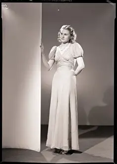 Woman Modeling Evening Gown