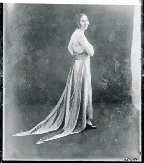 Woman Modeling Evening Gown