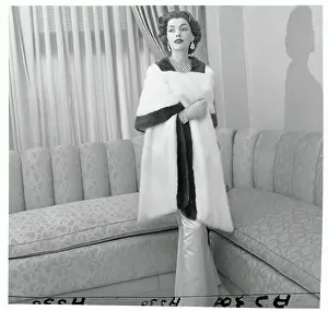 Stole Prints: Woman Modeling Fur Stole