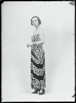 Woman Modeling a Gown