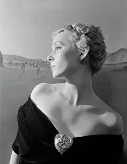 Heart Shape Prints: Woman Modeling Jewelry Designed by Salvador Dali
