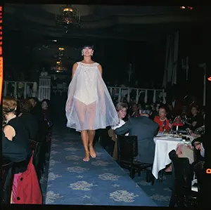 Woman Modeling Lingerie on Runway