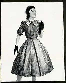 Cotton Prints: Woman Modeling a Silk Dress