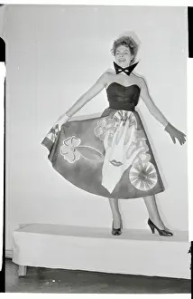 Baden Baden Prints: Woman Modeling a Skirt