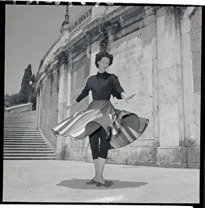 Woman Modeling a Skirt