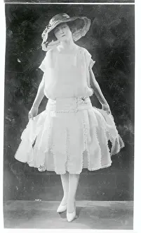 Woman Modeling a Tea Frock