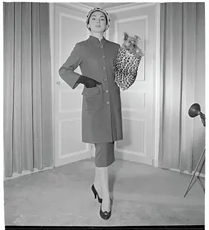 Woman Modeling a Tunic Coat