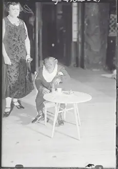 Gorilla Prints: Woman Nearby Young Gorilla at Table