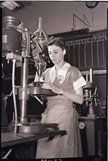 Gear Prints: Woman Operating Drill Press