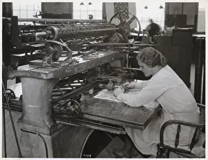 Printing Prints: Woman Operating Pantograph Machine