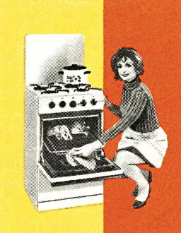 Images Dated 26th August 2003: Woman with oven