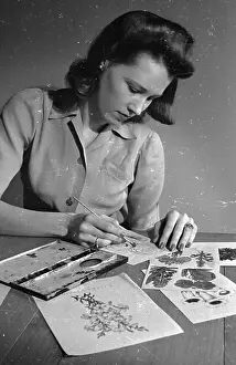 Crafts Prints: Woman Painting