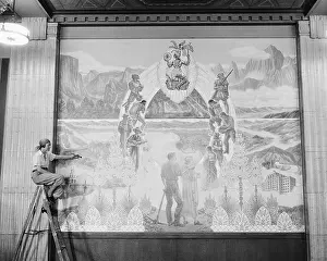 Woman Painting State House Mural