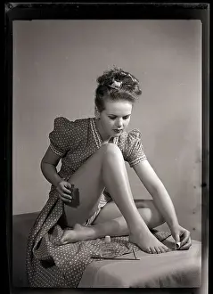 Everyday Scene Prints: Woman Painting Toenails