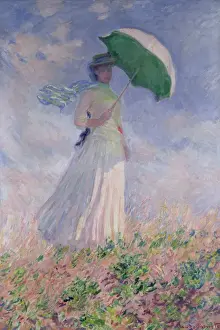 Woman with a Parasol turned to the Right, 1886 (oil on canvas)