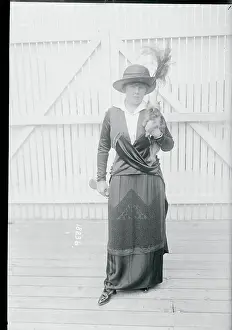 Newport Prints: Woman and Her Pet Dog