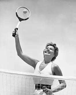 Tennis Ball Prints: Woman playing tennis