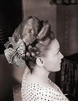 Stylish Prints: Woman With Pompadour Hairdo