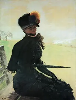 Pastel On Paper Prints: The Woman with Pompons (La femme aux pompons)