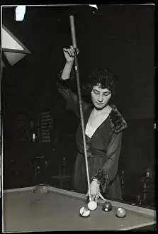 Woman Pool Player Shooting Verticle Shot