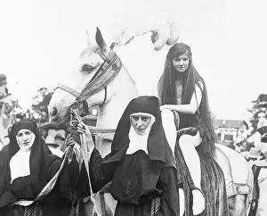 Woman Portraying Lady Godiva for Pageant