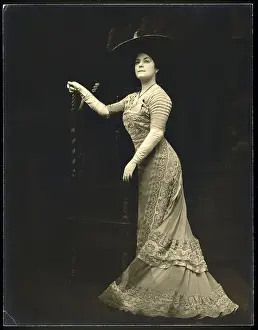 Woman Poses In Full-Length Dress, 1890'S