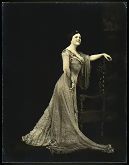 Lace Prints: Woman Posing In Full-Length Dress, 1890S