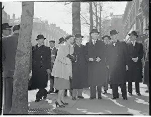 Woman Posing with German and French Officials