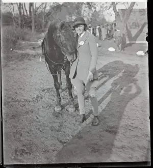 Bronxville Prints: Woman Posing with Horse
