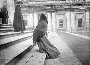 Woman Praying at Vatican for Pope