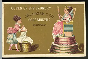 Throne Prints: Woman Presents Laundry To Queen/Illust