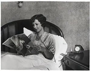 Tube Prints: Woman Pulls On Cigarette Holder/Bed;Tube