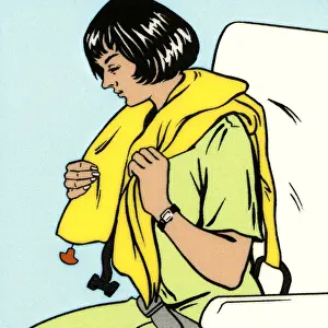 Woman Putting Life Vest On
