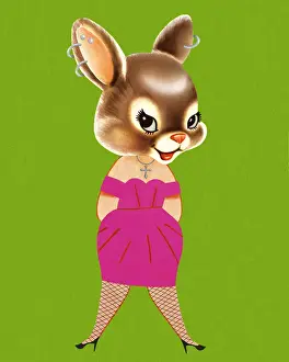 Weird Prints: Woman with Rabbit Head