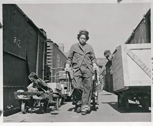 Woman Railroad Worker at Station