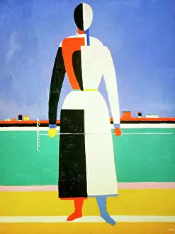 1930s Prints: Woman with a Rake, 1928-1932. Artist: Kazimir Malevich
