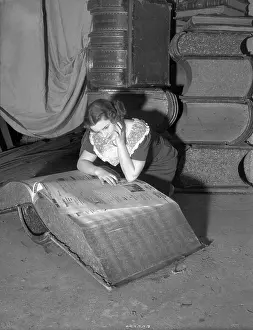 Autograph Prints: Woman Reading Giant Book
