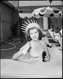 Soda Prints: Woman Relaxes With Hot Dog And Soda