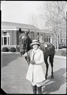 Hot Springs Prints: Woman At Resort With Horse