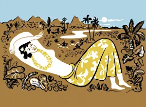 Ethnicity Gallery: Woman Resting in a Tropical Garden