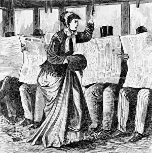 Muff Prints: Woman Riding Train