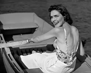 Woman in row boat