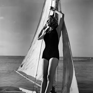Woman on sailing boat