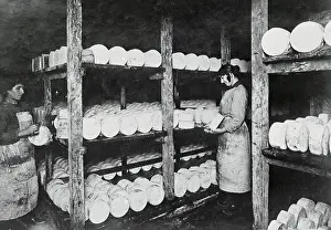 Cheese Prints: Woman Scraping Mold Off Cheese