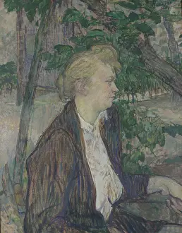 Henri Prints: Woman seated in a Garden, 1891. Artist: Toulouse-Lautrec, Henri, de (1864-1901)