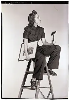 Hammer Prints: Woman Seated on a Ladder