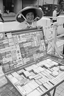 Cigarette Pack Prints: Woman Selling American Cigarettes and Candy
