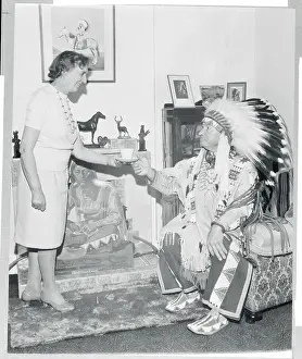 Woman Serving Tea to an English Indian Chief