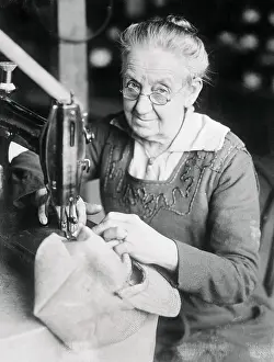 Sewing Prints: Woman Sewing a Cap
