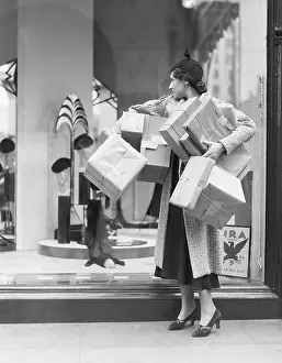 Clothing Store Prints: Woman Shopping at Shops Cooperating with NRA Codes